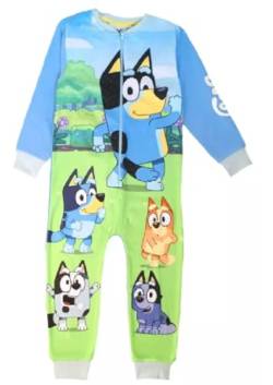 Bluey, Jungen- oder Mädchen-Einteiler, Schlafanzug, All-in-One-Pyjama für Kinder, Blau, Alter 3-4 Jahre von Bluey