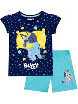 Bluey Mädchen Kurz Schlafanzug Blau 110 von Bluey