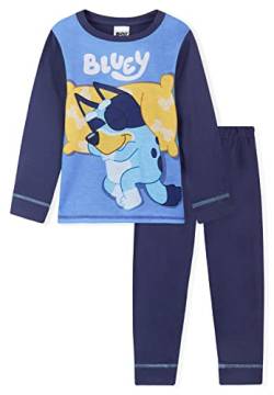 Bluey Schlafanzug Jungen Lang, Schlafanzug Kinder Pyjama Jungen Set (5-6 Jahre, Blau) von Bluey
