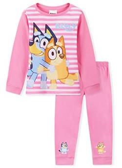 Bluey Schlafanzug Mädchen Lang, Schlafanzug Kinder Pyjama Mädchen Set (2-3 Jahre, Rosa) von Bluey