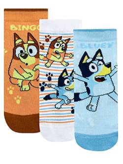 Bluey Socken 3 Pack Unisex Kinder Socken für Jungen oder Mädchen Mehrfarbig 16-19, blso2727 von Bluey