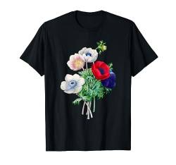 Vintage Anemonen-Blumen-Illustration Pflanzenliebhaber T-Shirt von Blumenkunst und botanische Pflanzen für Männer und