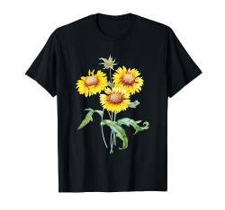 Vintage gelbe Decke Blume Illustration Pflanzenliebhaber T-Shirt von Blumenkunst und botanische Pflanzen für Männer und