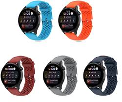 BoLuo 20mm Uhrenarmbänder für Huawei Watch GT3 42mm /GT2 42mm,5 Stück Breathable Silikon Ersatzband Uhrenarmband Armbänder für Coros Pace 2 /Coros Apex 42mm /Ticwatch E3 / Polar Ignite/Unite (Farbe 2) von BoLuo