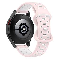 BoLuo 20mm Uhrenarmbänder für Huawei Watch GT3 PRO 43mm/ Huawei Watch GT3 42mm /Watch GT2 42mm,Silikon Ersatzband Uhrenarmband Armbänder für Coros Pace 2 /Coros Apex 42mm /Ticwatch E3 (rosa weiß) von BoLuo