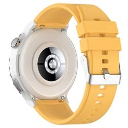 BoLuo 20mm Uhrenarmbänder für Huawei Watch GT3 Pro 43mm/ Huawei Watch GT3 42mm /Huawei Watch GT2 42mm,Silikon Ersatzband Uhrenarmband Armbänder für Coros Pace 2 /Coros Apex 42mm /Ticwatch E3 (gelb) von BoLuo