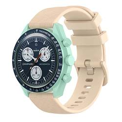 BoLuo 20mm Uhrenarmbänder für Omega Swatch,Silikon Ersatzband Uhrenarmband Armband für Garmin Venu 2 Plus/Vivomove Sport/Garmin Venu SQ/Huawei Watch GT3 42mm/ Coros Pace 2/Coros Apex 42mm (Beige) von BoLuo