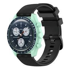 BoLuo 20mm Uhrenarmbänder für Omega Swatch,Silikon Ersatzband Uhrenarmband Armband für Garmin Venu 2 Plus /Vivomove Sport /Garmin Venu SQ /Huawei Watch GT3 42mm/ Coros Pace 2/Coros Apex 42mm (Schwarz) von BoLuo