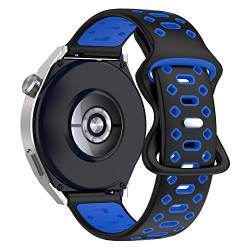 BoLuo 22mm Uhrenarmbänder für Xiaomi Mi Watch S1 Active Armband, Silikon Uhrenarmband Armbänder Strap für Xiaomi Mi Watch S1/ MI Watch Color 2 / Mi Watch Sport/Mi Watch Color Watch (Schwarz Blau) von BoLuo