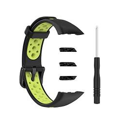 BoLuo Armband Kompatibel mit Honor Band 6, Silikon Ersatzband Watch Armband Verstellbares Weiches Silikonband Strap,Uhrenarmband Armbänder Bracelet für Honor Band 6/ Huawei Band 6 (schwarze Zitrone) von BoLuo