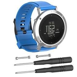 BoLuo Armband Kompatibel mit Suunto Core,Silikon Ersatzband Watch Armband Verstellbares Weiches Silikonband Strap,Uhrenarmband Armbänder Sports Wrist Strap für Suunto Core Watch Accessories (Blau) von BoLuo