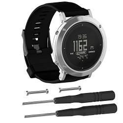 BoLuo Armband Kompatibel mit Suunto Core,Silikon Ersatzband Watch Armband Verstellbares Weiches Silikonband Strap,Uhrenarmband Armbänder Sports Wrist Strap für Suunto Core Watch Accessories (schwarz) von BoLuo