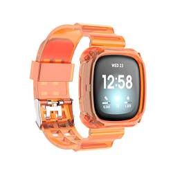 BoLuo Uhrenarmbänder für Fitbit Versa 4 /Versa 3, Armband Uhrenarmband Silikonband Strap Armbänder Wrist Loop Bracelet für Fitbit Versa 4 / Fitbit Versa 3/ Fitbit Sense 2 / Fitbit Sense (Orange) von BoLuo