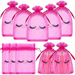 100 Stück WimpernNachpflegebeutel 10,2 x 15,2 cm WimpernNachpflegebeutel Wimpernbeutel OrganzaBeutel Makeup Wimpernbeutel Lippenstift Reisetasche Kosmetiktaschen für Frauen Mädchen Party von Boao