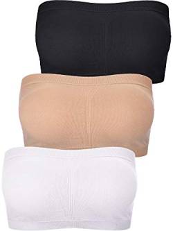 Boao Damen Bandeau BH Gepolsterter Trägerloser Brarette BH Nahtloser Bandeau Tube Top BH (S) von Boao