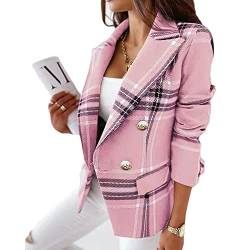 Boapond Damen Business Freizeit Casual Blazer Business Jacke Anzugjacke Elegant Blazer Lang Basic Blazer Businessjacke Mantel Coat Kurz Mantel Anzüge Bolero Vintage Blazer von Boapond