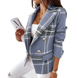 Boapond Damen Business Freizeit Casual Blazer Business Jacke Anzugjacke Elegant Blazer Lang Basic Blazer Businessjacke Mantel Coat Kurz Mantel Anzüge Bolero Vintage Blazer von Boapond