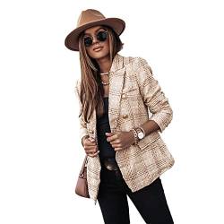 Boapond Damen Business Freizeit Casual Blazer Business Jacke Anzugjacke Elegant Blazer Lang Basic Blazer Businessjacke Mantel Coat Kurz Mantel Anzüge Bolero Vintage Blazer von Boapond