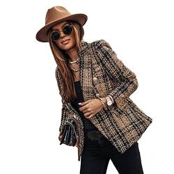 Boapond Damen Business Freizeit Casual Blazer Business Jacke Anzugjacke Elegant Blazer Lang Basic Blazer Businessjacke Mantel Coat Kurz Mantel Anzüge Bolero Vintage Blazer von Boapond