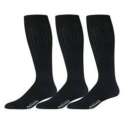 BoardroomSocks Men's Merino Wool Over-the-Calf Ribbed Dress Socks, 3 Pairs of Black von BoardroomSocks
