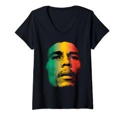 Bob Marley Gesicht T-Shirt mit V-Ausschnitt von Bob Marley
