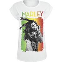 Bob Marley T-Shirt - Marley Live - S bis XXL - für Damen - Größe L - weiß  - Lizenziertes Merchandise! von Bob Marley