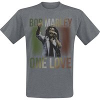 Bob Marley T-Shirt - One Love Live - S bis XXL - für Männer - Größe L - dunkelgrau meliert  - Lizenziertes Merchandise! von Bob Marley