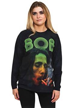 Bob Marley T Shirt Smoke Gradient Logo offiziell Dip Dye Schwarz Long Sleeve XXL von Bob Marley