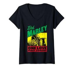 Damen Offizielles Bob Marley One Love Peace Konzert T-Shirt mit V-Ausschnitt von Bob Marley