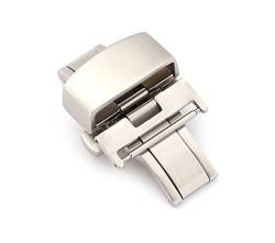 Bob Unisex Faltschließe für Uhrenarmbänder L316 Edelstahl Modell Klassik 20 mm Silberfarben, matt von Bob