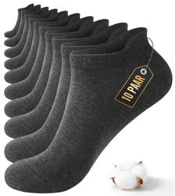 10 Paar Sneaker Socken Herren Damen,Sportsocken Halbsocken Kurze Atmungsaktiv Baumwolle Socken (DE/NL/SE/PL, Numerisch, 38, 42, Regular, Regular, Dunkelgrau) von Bobelle