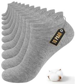 10 Paar Sneaker Socken Herren Damen,Sportsocken Halbsocken Kurze Atmungsaktiv Baumwolle Socken (DE/NL/SE/PL, Numerisch, 38, 42, Regular, Regular, Grau) von Bobelle