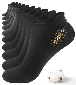 10 Paar Sneaker Socken Herren Damen,Sportsocken Halbsocken Kurze Atmungsaktiv Baumwolle Socken (DE/NL/SE/PL, Numerisch, 38, 42, Regular, Regular, Schwarz Dunkelgrau) von Bobelle