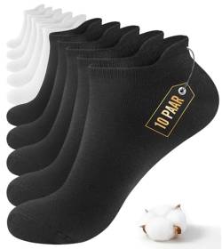 10 Paar Sneaker Socken Herren Damen,Sportsocken Halbsocken Kurze Atmungsaktiv Baumwolle Socken (DE/NL/SE/PL, Numerisch, 38, 42, Regular, Regular, Schwarz Weiß) von Bobelle
