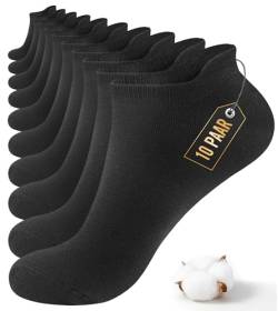 10 Paar Sneaker Socken Herren Damen,Sportsocken Halbsocken Kurze Atmungsaktiv Baumwolle Socken (DE/NL/SE/PL, Numerisch, 47, 50, Regular, Regular, Schwarz) von Bobelle