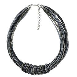 Bocar Chunky Statement Bunte Samenperlen 53 cm Halskette für Frauen(NK-10314-grey) von Bocar