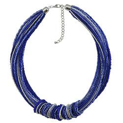 Bocar Chunky Statement Bunte Samenperlen 53 cm Halskette für Frauen(NK-10314-royalblue) von Bocar