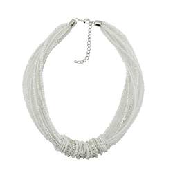 Bocar Chunky Statement Bunte Samenperlen 53 cm Halskette für Frauen(NK-10314-white) von Bocar