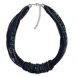 Bocar Chunky Statement Bunte Samenperlen 53 cm Halskette für Frauen (NK-10314-dark Blue) von Bocar