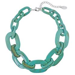 Bocar Fashion Statement Chunky Acrylfarbe Perlen Choker Net Chain Halskette für Frauen Geschenke (NK-10510-Aqua Sky) von Bocar
