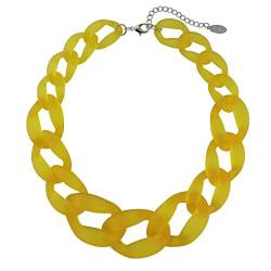 Bocar Fashion Statement Chunky Acrylfarbe Perlen Choker Net Chain Halskette für Frauen Geschenke (NK-10510-Frosted Yellow) von Bocar