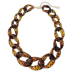 Bocar Fashion Statement Chunky Acrylfarbe Perlen Choker Net Chain Halskette für Frauen Geschenke (NK-10510-Leopard) von Bocar