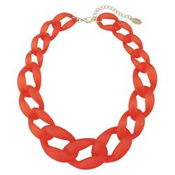Bocar Fashion Statement Chunky Acrylfarbe Perlen Choker Net Chain Halskette für Frauen Geschenke (NK-10510-Red) von Bocar