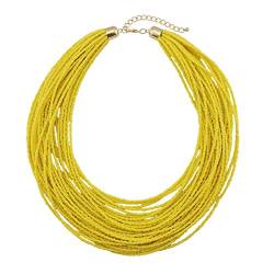 Bocar Multi Layer Chunky Lätzchen Aussage Samenperlen Cluster Kragen Halskette für Frauen Geschenk (NK-10351-yellow) von Bocar
