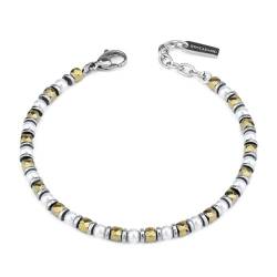 ABR685D Herren-Armband mit Achat und synthetischen Perlen, Legierter Stahl von Boccadamo