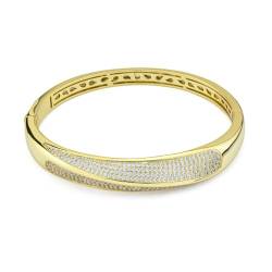 KBR030D Gelbgold vergoldetes Armband mit Zirkonia-Oberfläche, Bronze von Boccadamo