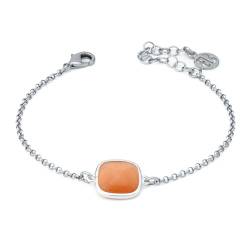 XB1014O Armband mit quadratischem Kristall orange, Bronze von Boccadamo