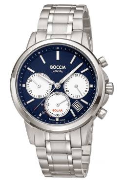 Boccia 3742-03 Herrenuhr Solar Chronograph Titan Blau von Boccia