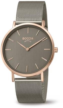 Boccia Damen Analog Quarz Uhr mit Edelstahl Armband 3273-08 von Boccia