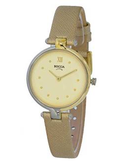 Boccia Damen Analog Quarz Uhr mit Leder Armband 3278-02 von Boccia